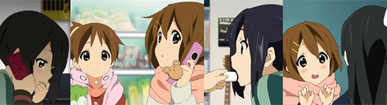 Azusa calls her beloved Yui senpai who comes to her rescue